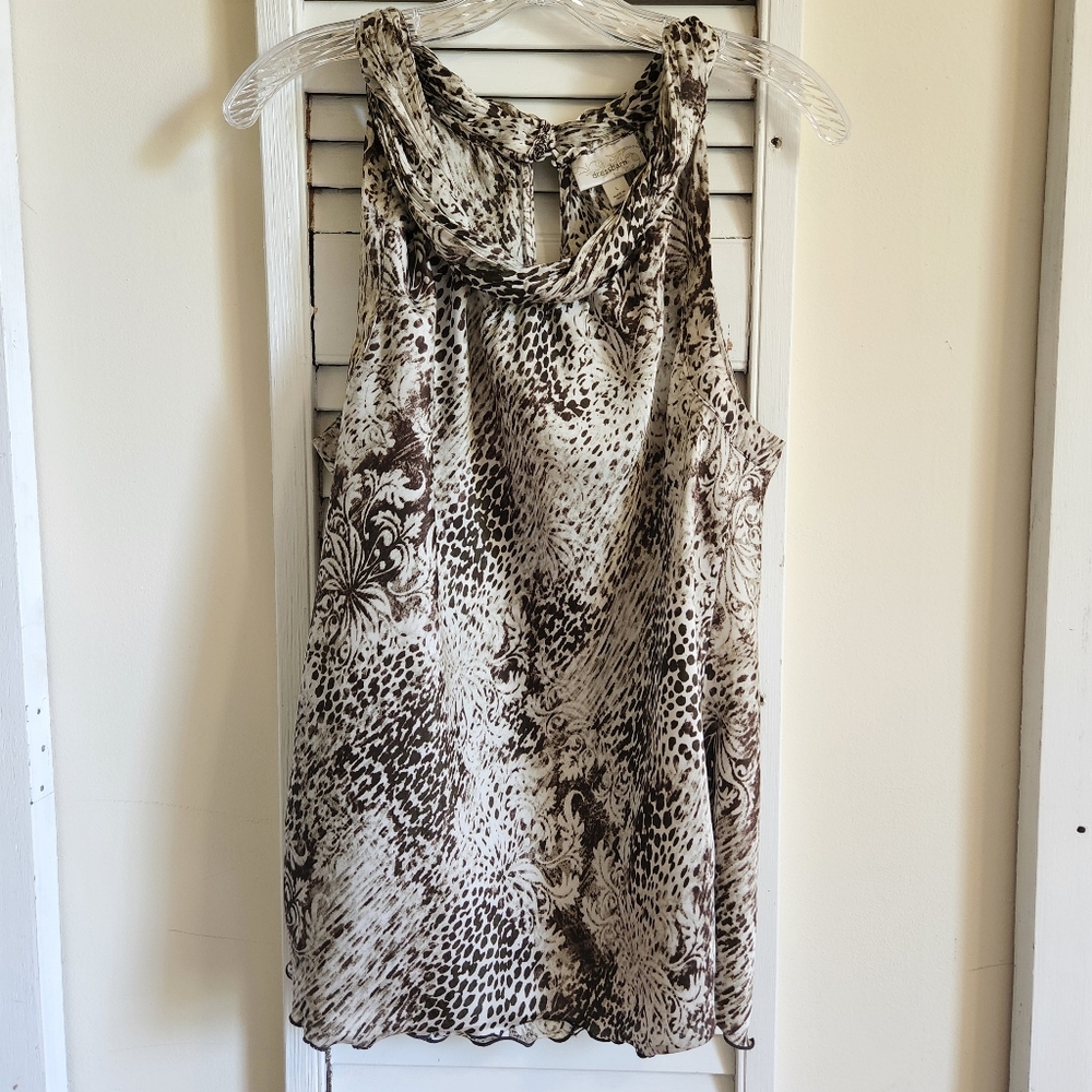 Animal Print Sleeveless Blouse